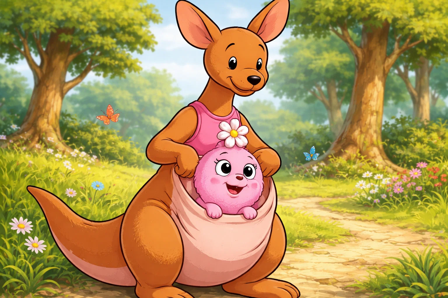 Foofa in Kanga's Pouch